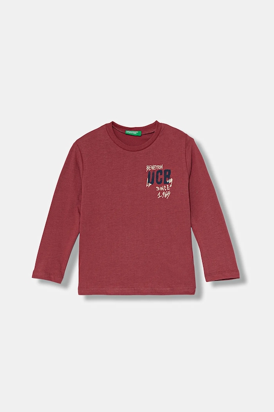 

Детская хлопковая кофта с длинным рукавом United Colors Of Benetton, красный
