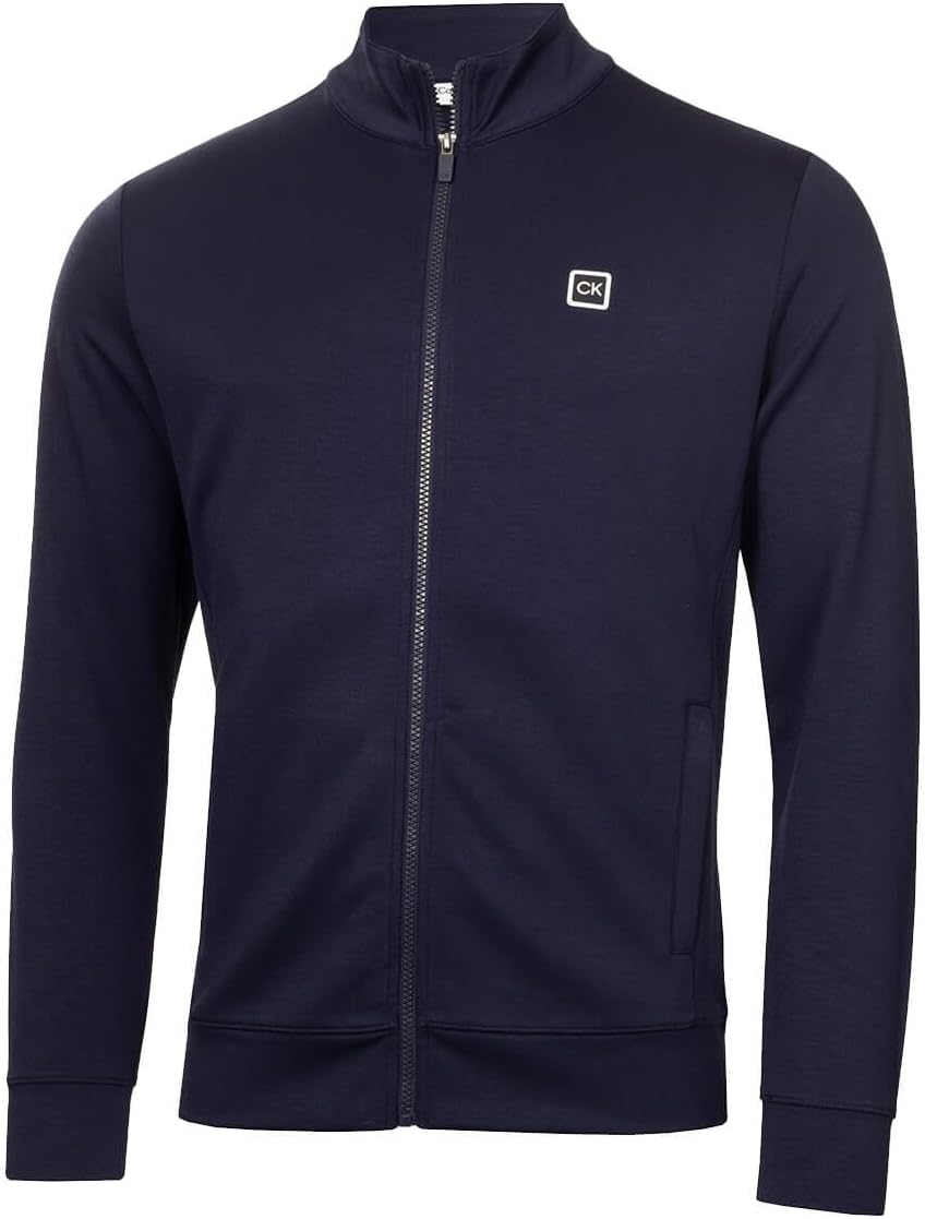 

Мужской эластичный мягкий влагоотводящий свитер для гольфа Calvin Klein Concord с застежкой-молнией, Navy