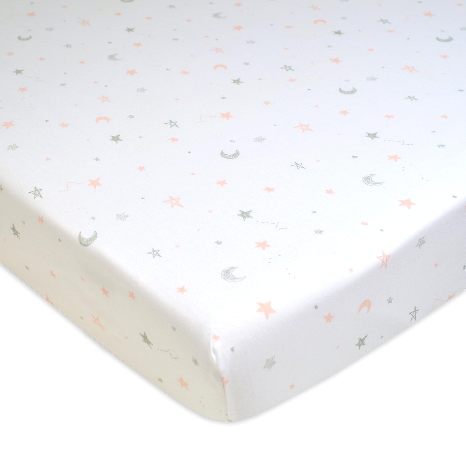 

Мини-простыня для детской кроватки American Baby Company размером 24 x 38 дюймов, Pink Stars And Moons