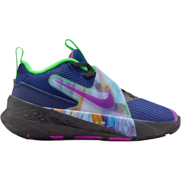 Nike Team Hustle D 12 Low top детские баскетбольные кроссовки blue purple — фото 3