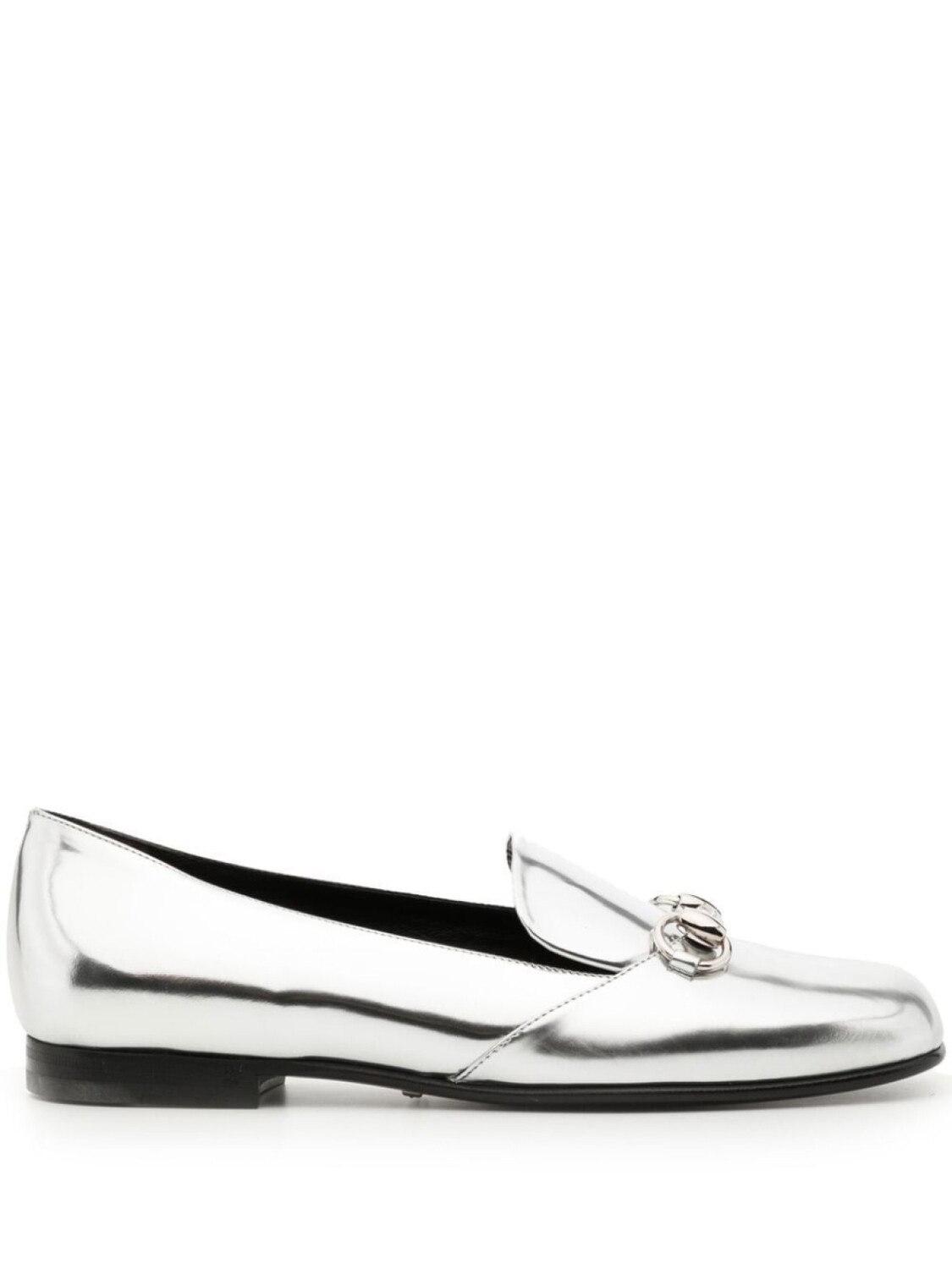 

Лоферы с эффектом металлик Gucci, серебристый