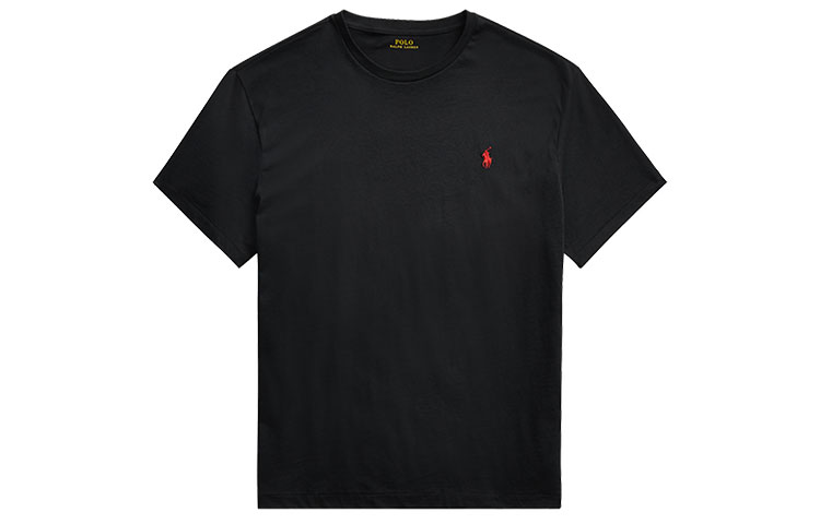 Футболка с V-образным вырезом классического кроя Polo Ralph Lauren, черная — фото 2