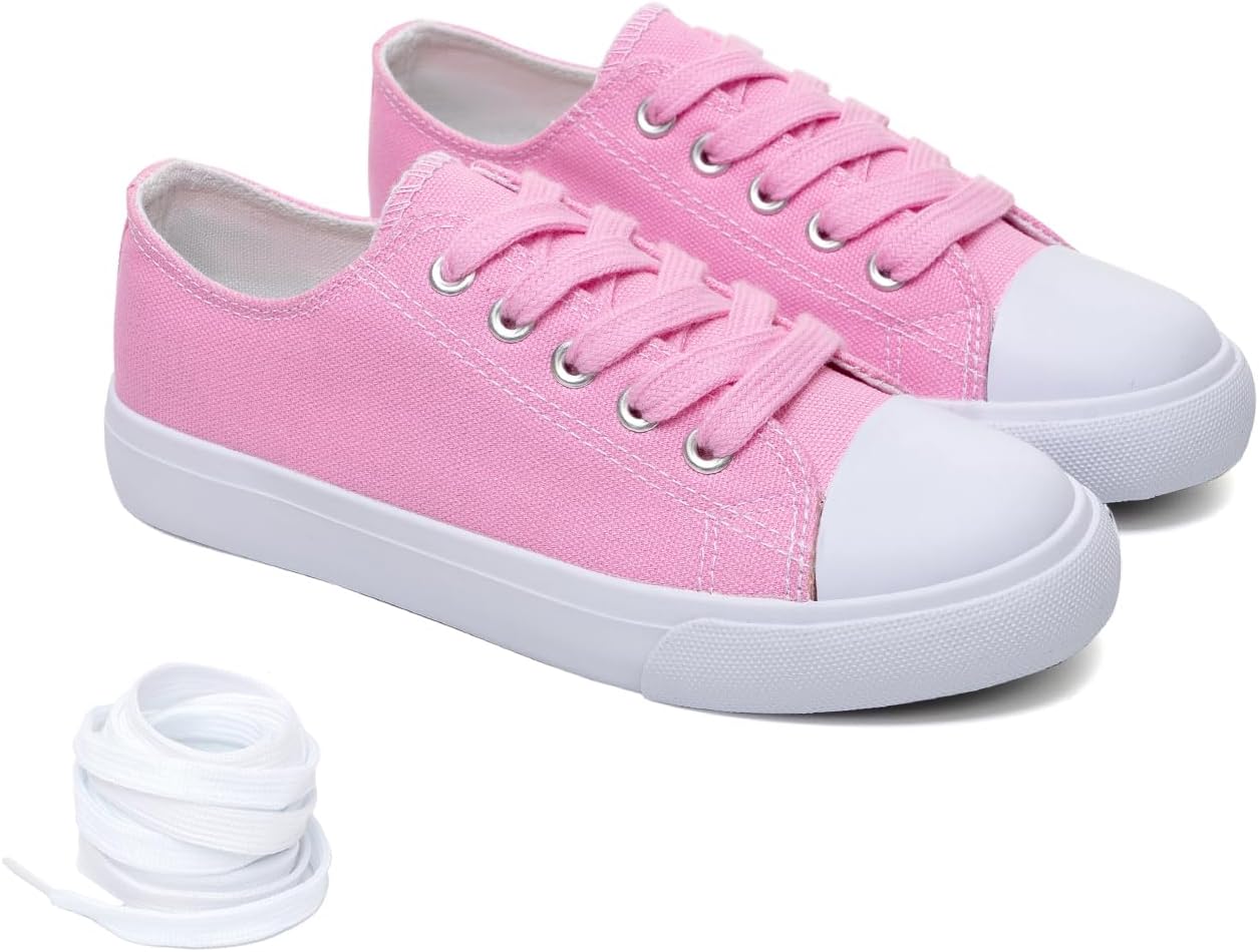 

Классические унисекс кеды Fashion Supply с низким верхом из ткани - повседневная обувь на шнуровке для мальчиков, девочек и малышей с резиновой подошвой, включают дополнительные белые шнурки The Fashion Supply