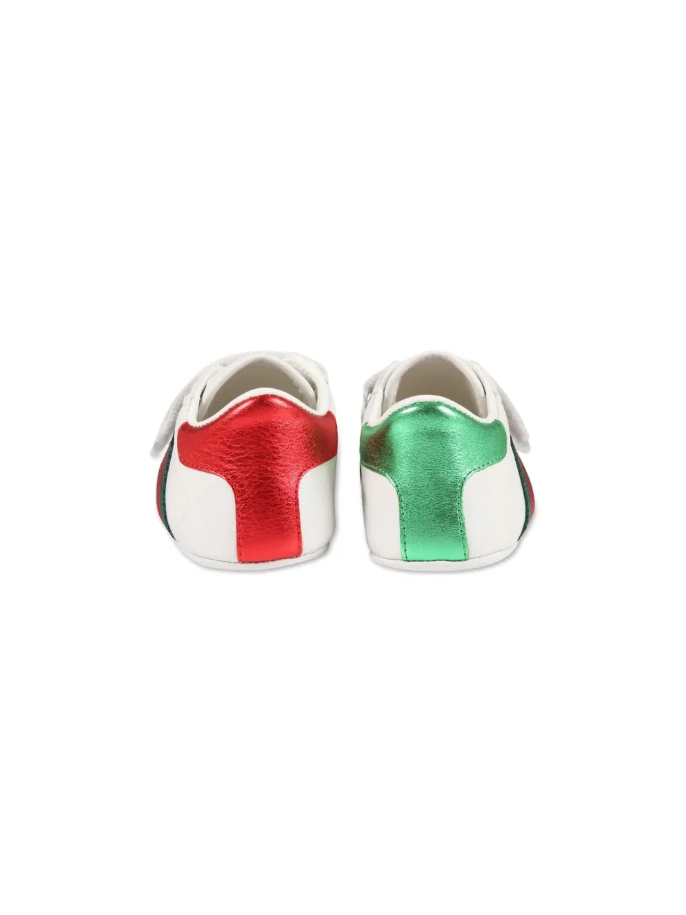 Фирменные кожаные ботинки для первых шагов с боковой полосой Gucci Kids, белый — фото 3