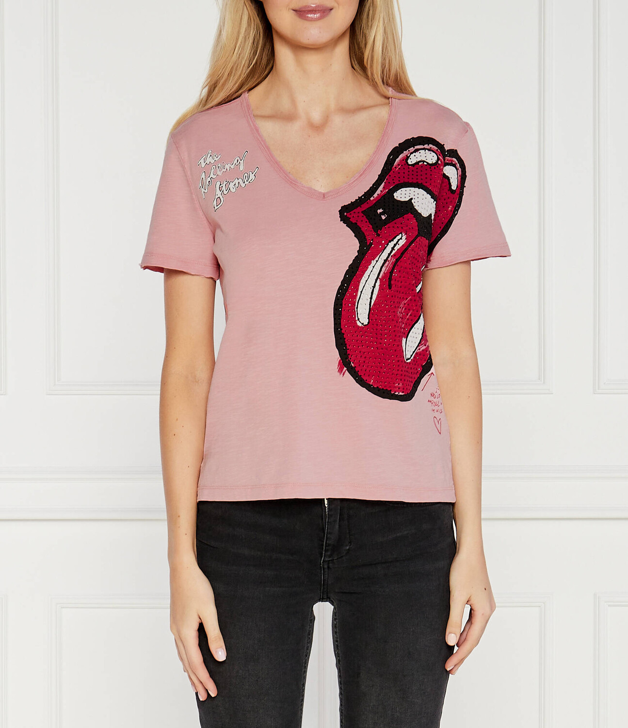 

Футболка Desigual DESIGUAL. X THE ROLLING STONES Regular Fit, роза