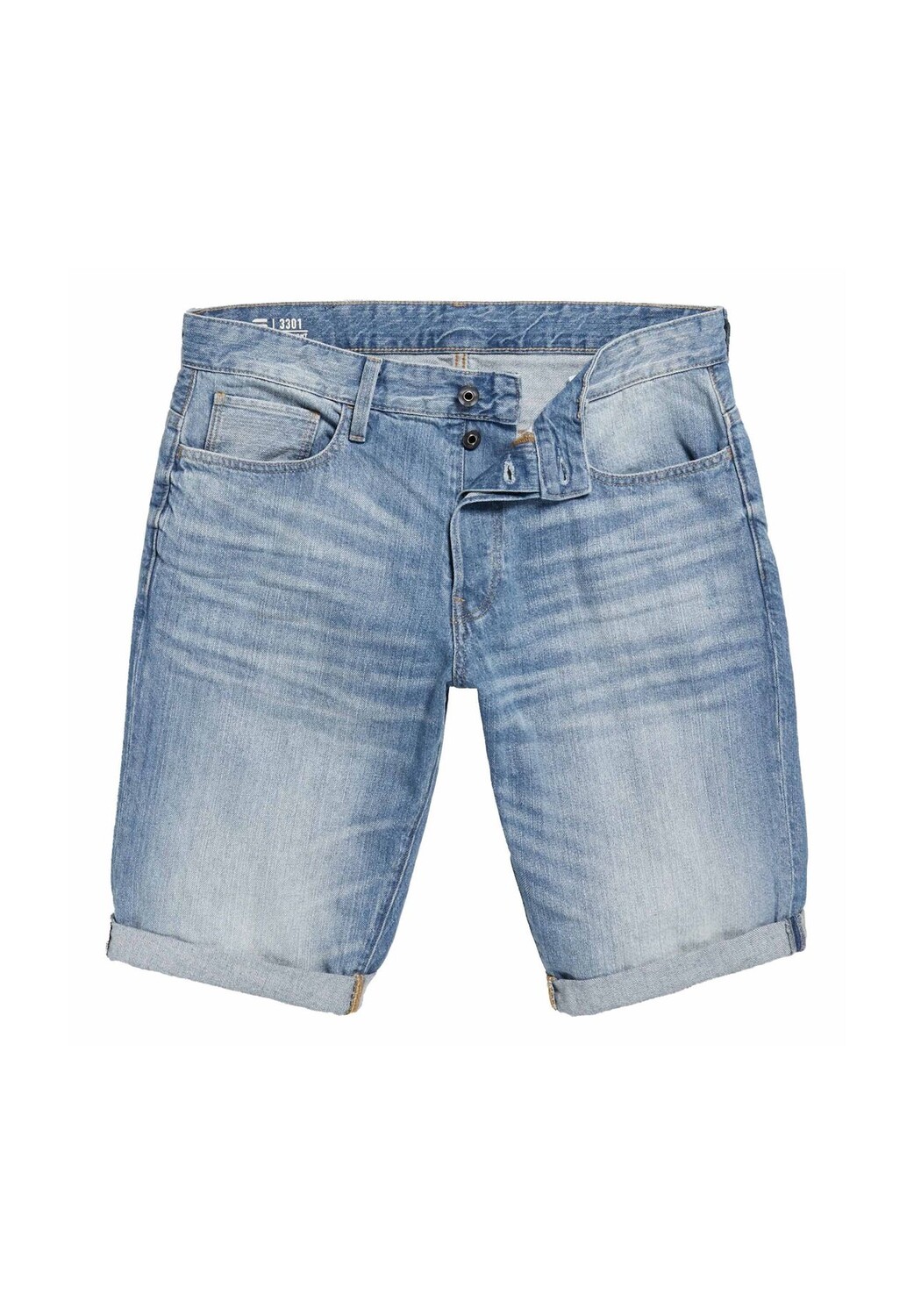 

Мужские джинсовые шорты - 3301 шорты, шорты джинсовые, хлопок G-STAR RAW, синий