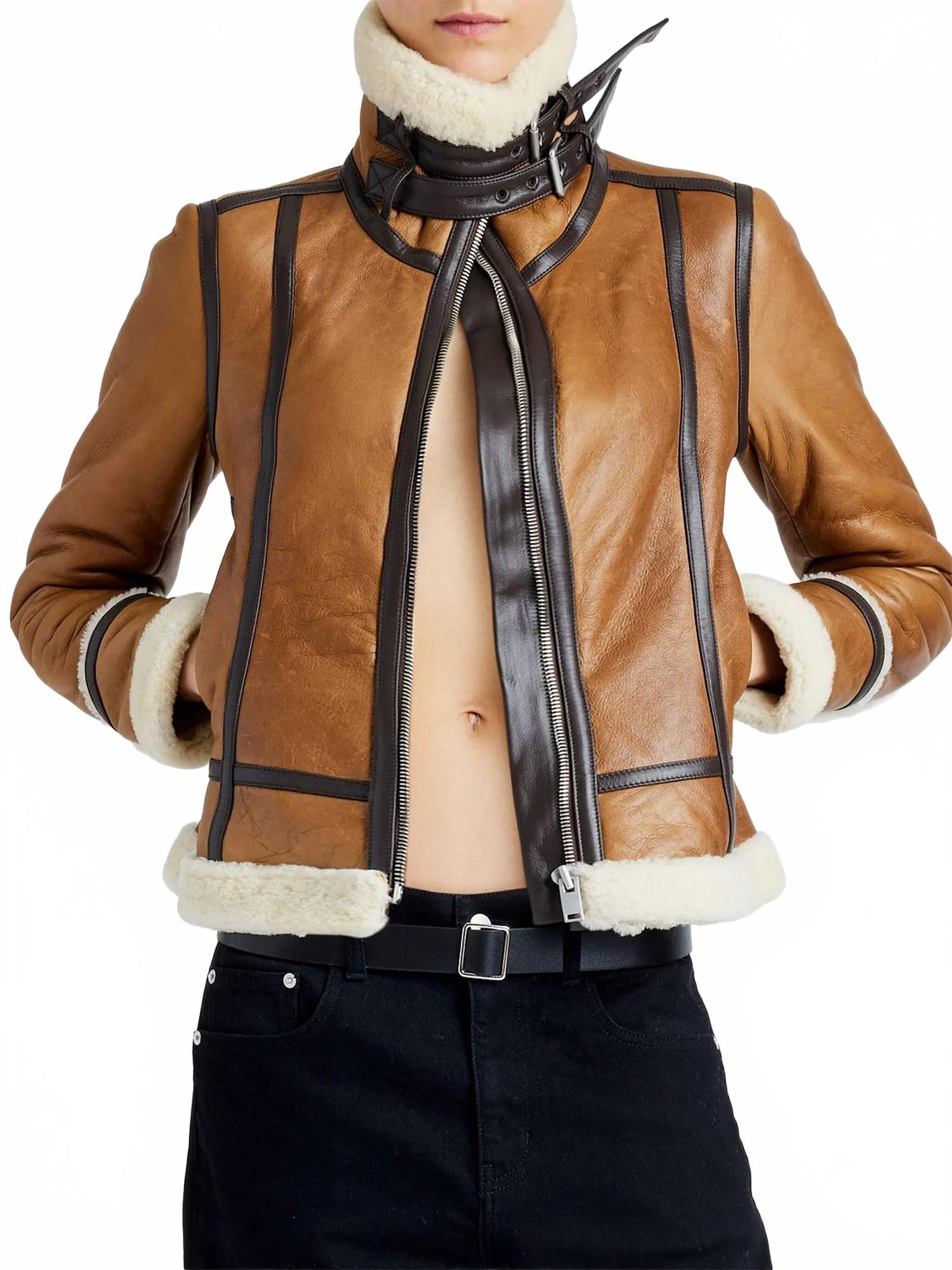 

Арло Куртка из кожи с овчиной умбер Proenza Schouler, Umber