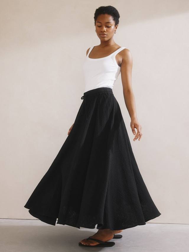 

Хлопковая макси-юбка из марли Albaray, Black