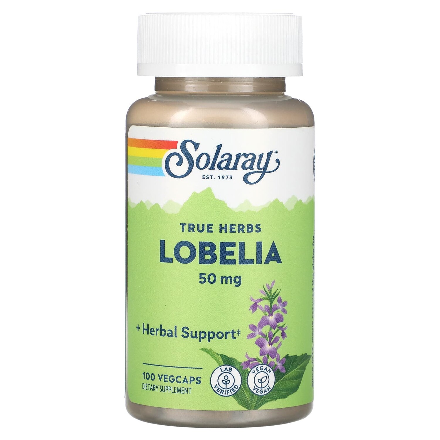 

Solaray True Herbs Lobelia 50 mg 100 VegCaps