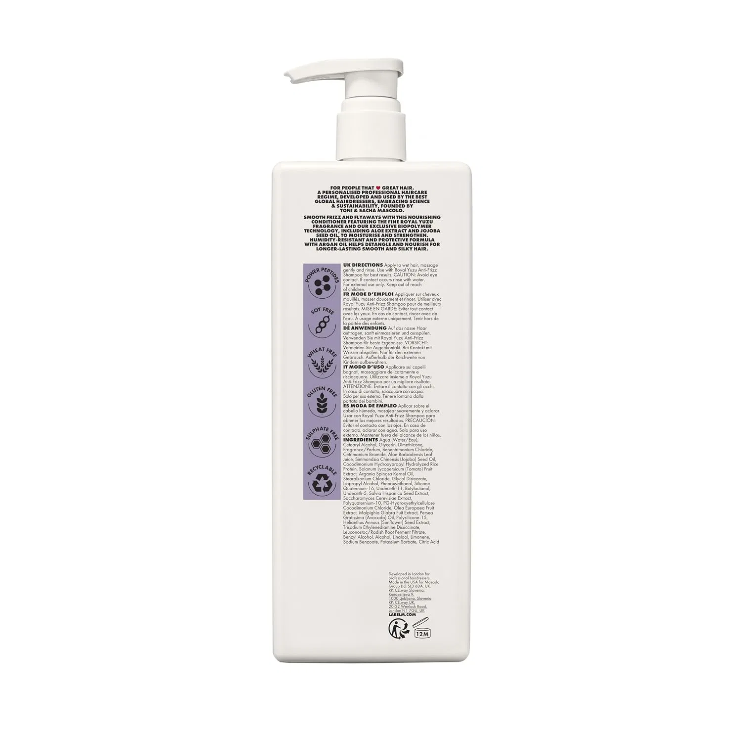 Кондиционер против пушистости LABEL.M Royal Yuzu Anti-Frizz, 1000 мл Label.M — фото 2