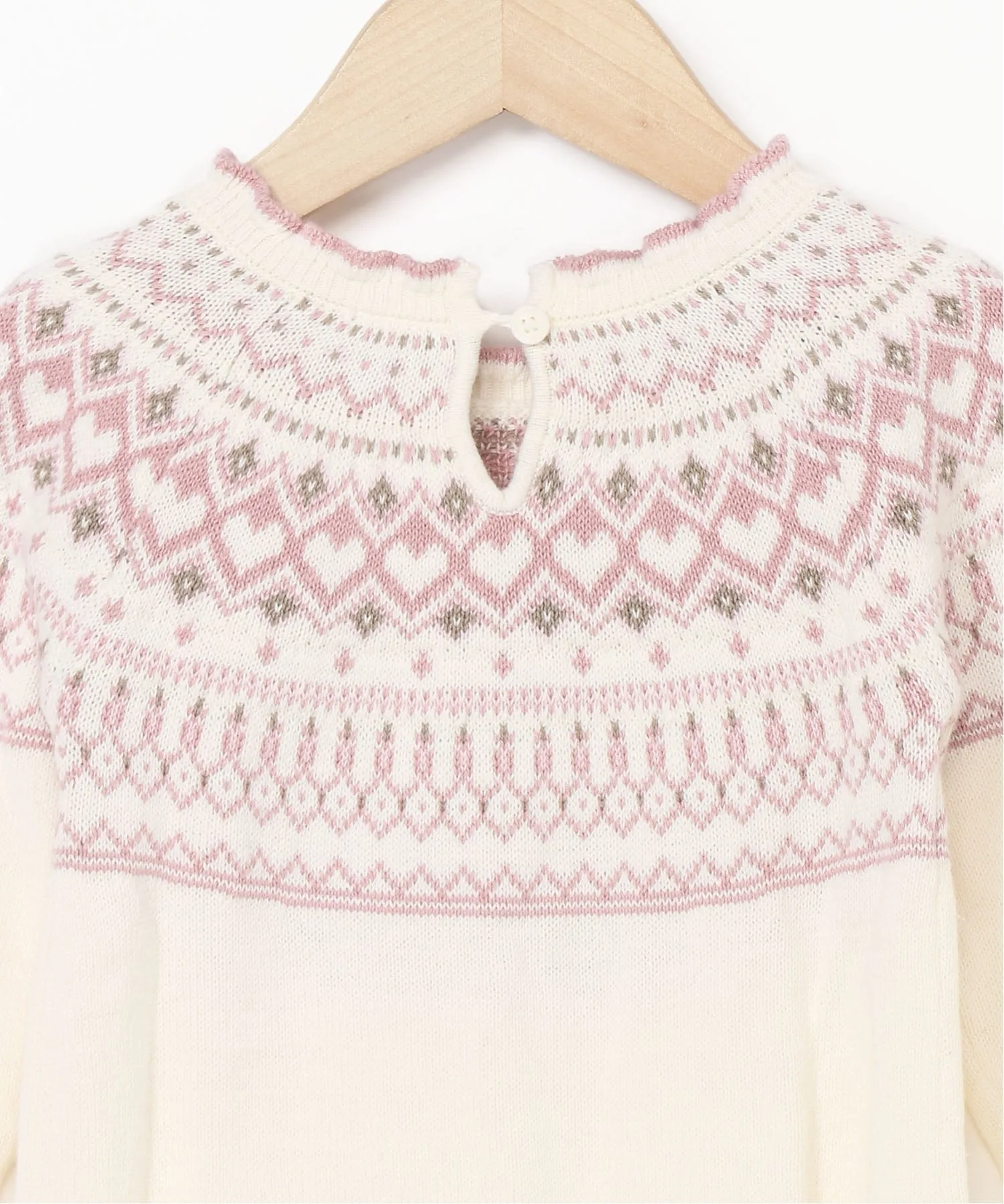 (K) Вязаный комбинезон в стиле Fair Isle (для малышей) GAP, BARELY_PINK — фото 4