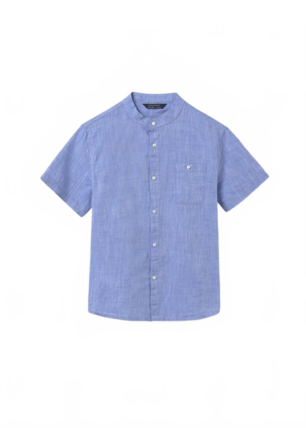 

Кофта из шамбре с короткими рукавами и пуговицами для мальчиков, цвет «лазурь» Mayoral, лазурный