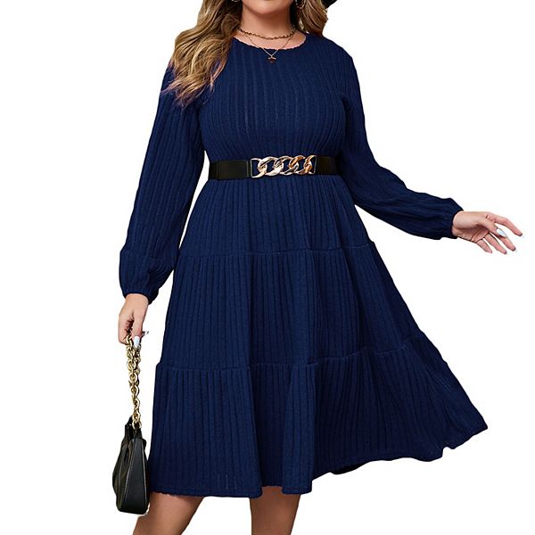 

Брюки миди с ярусными рукавами-фонариками Plus size 3x Elitespirit, Blue