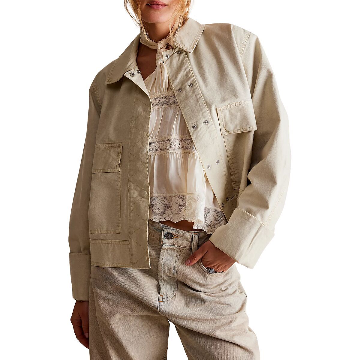 

Льняной жакет Suzy Free People, цвет spring linen