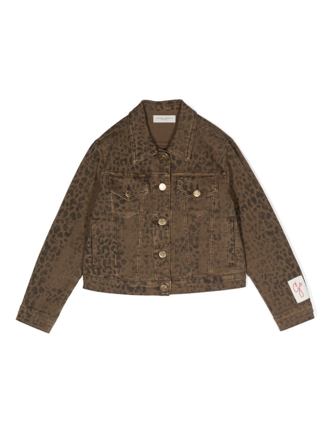 

Golden Goose Kids джинсовая куртка с леопардовым принтом, коричневый