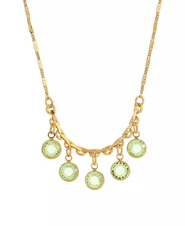 

Ожерелье с хрустальным шатающимся нагрудником 2028, green