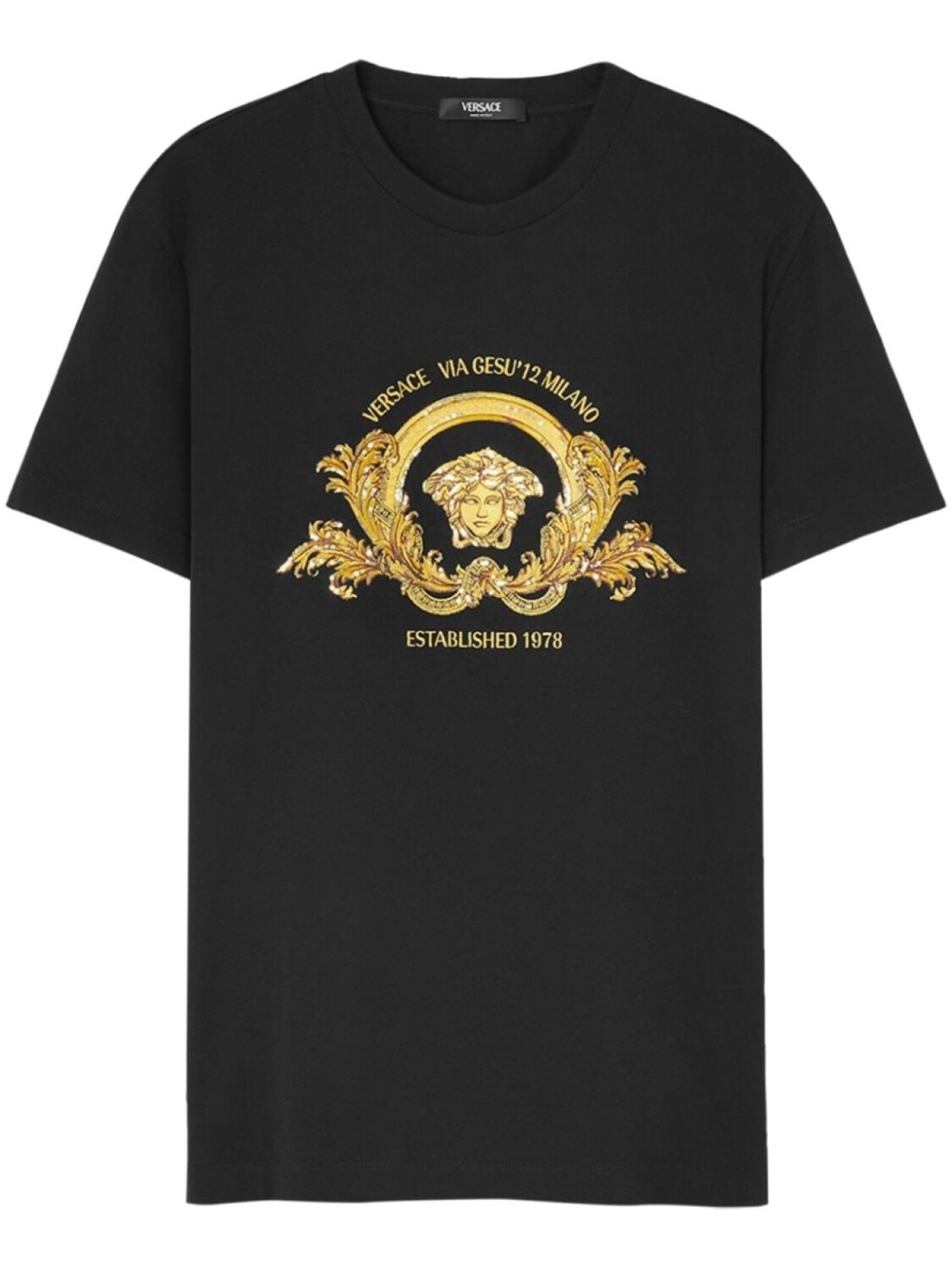 

Versace футболка с вышивкой Medusa, черный