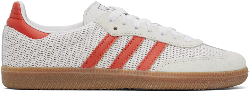 

Кроссовки Off-White Samba OG Adidas Originals, Crystal white/Preloved red/Gum