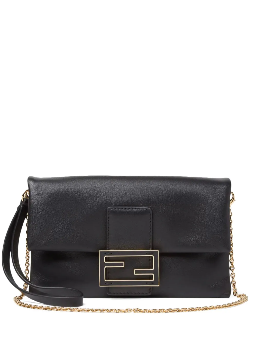 Клатч Mamma Baguette из кожи Fendi, черный