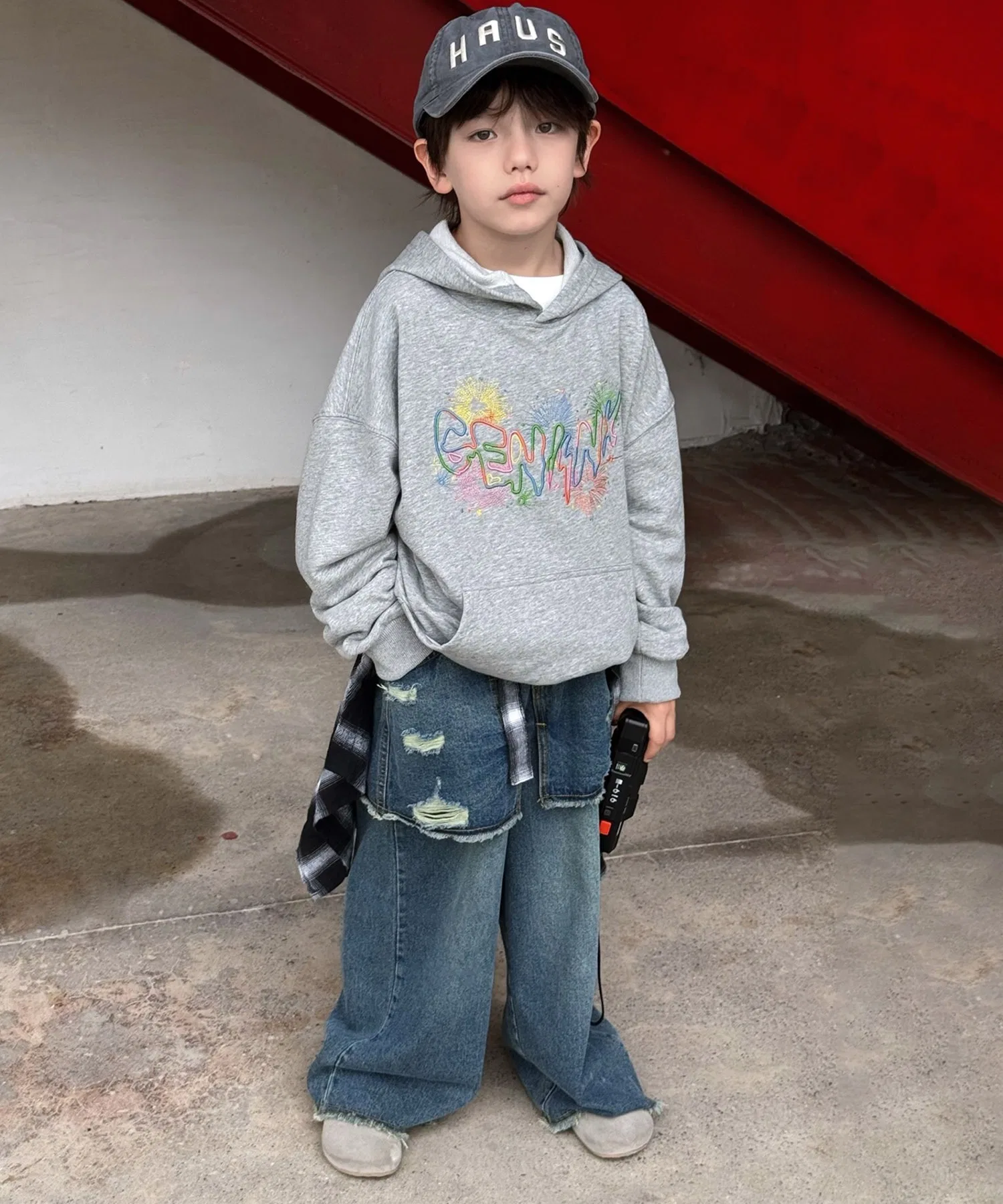 【aimoha-KIDS-】Красочная толстовка с логотипом — фото 4