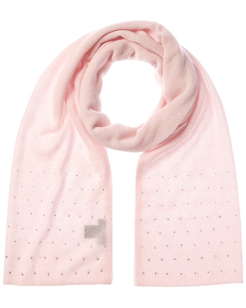

Шарф из кашемира Forte Cashmere с кристаллами и заклепками, розовый