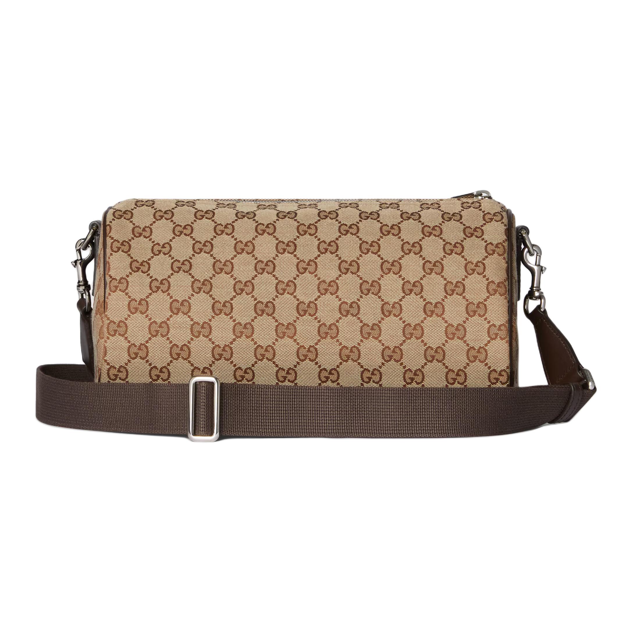 GUCCI GG Canvas Boston Bag, Crossbody Bag, Shoulder Bag Small Men's Beige & Dark Brown — фото 4
