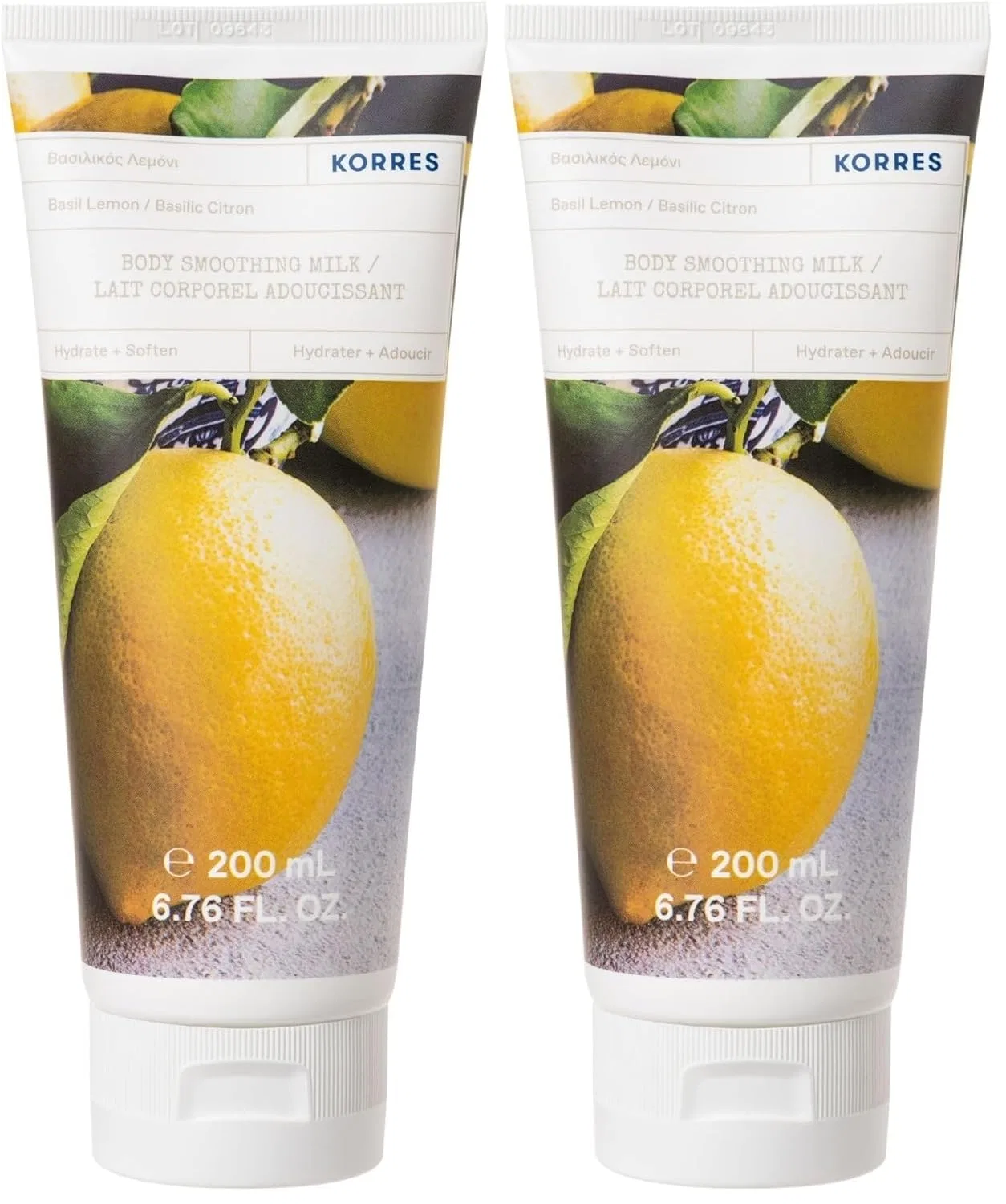Разглаживающее молочко для тела KORRES Basil Lemon с алоэ вера, 200 мл Korres