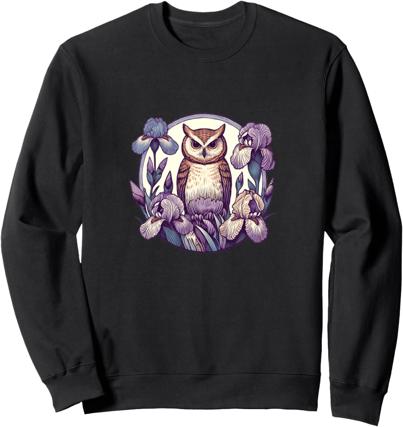 

Футболка с милым дизайном совы и фиолетовым ирисом Owl Lover Snugg