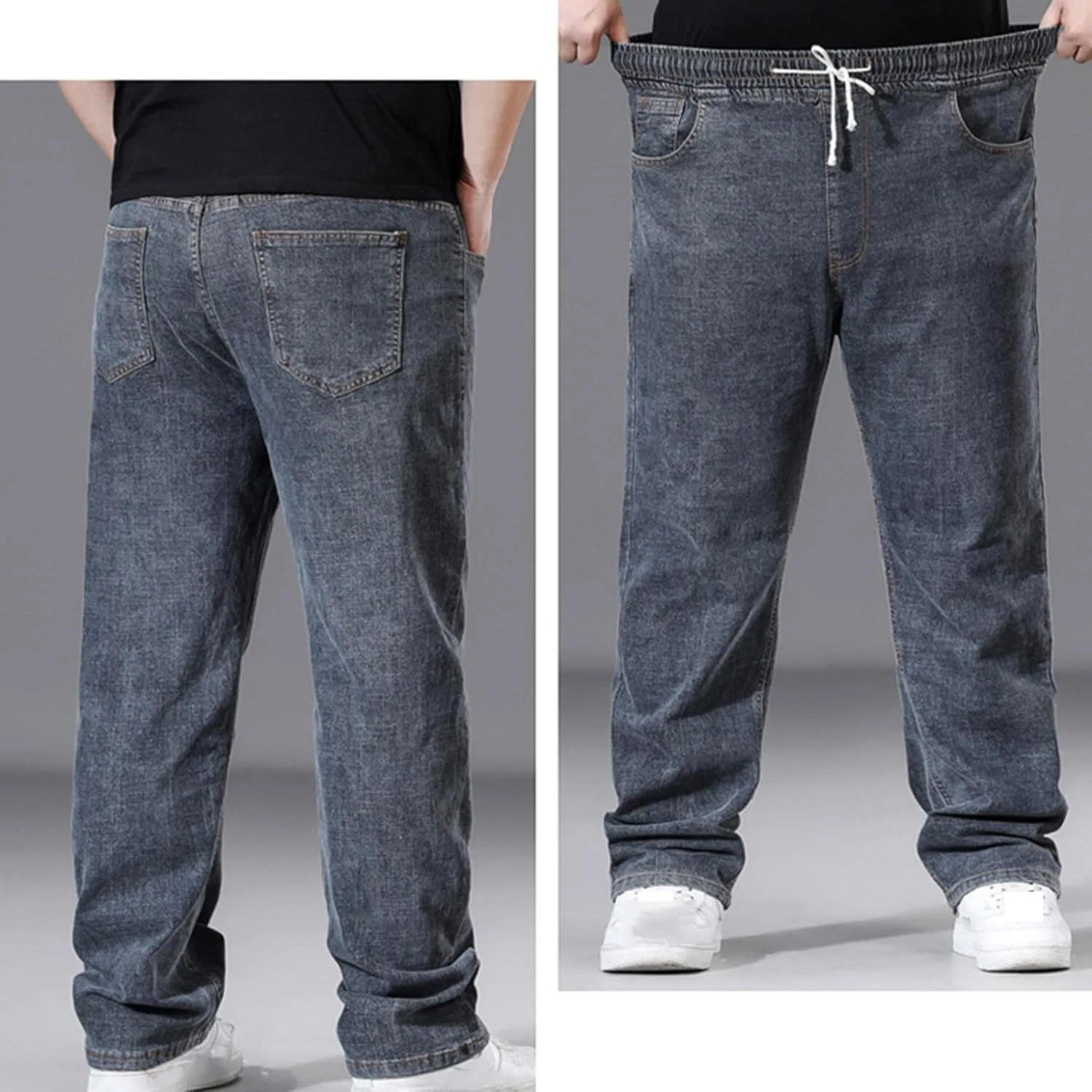Джинсы широкие Relaxed Fit, серый — фото 4