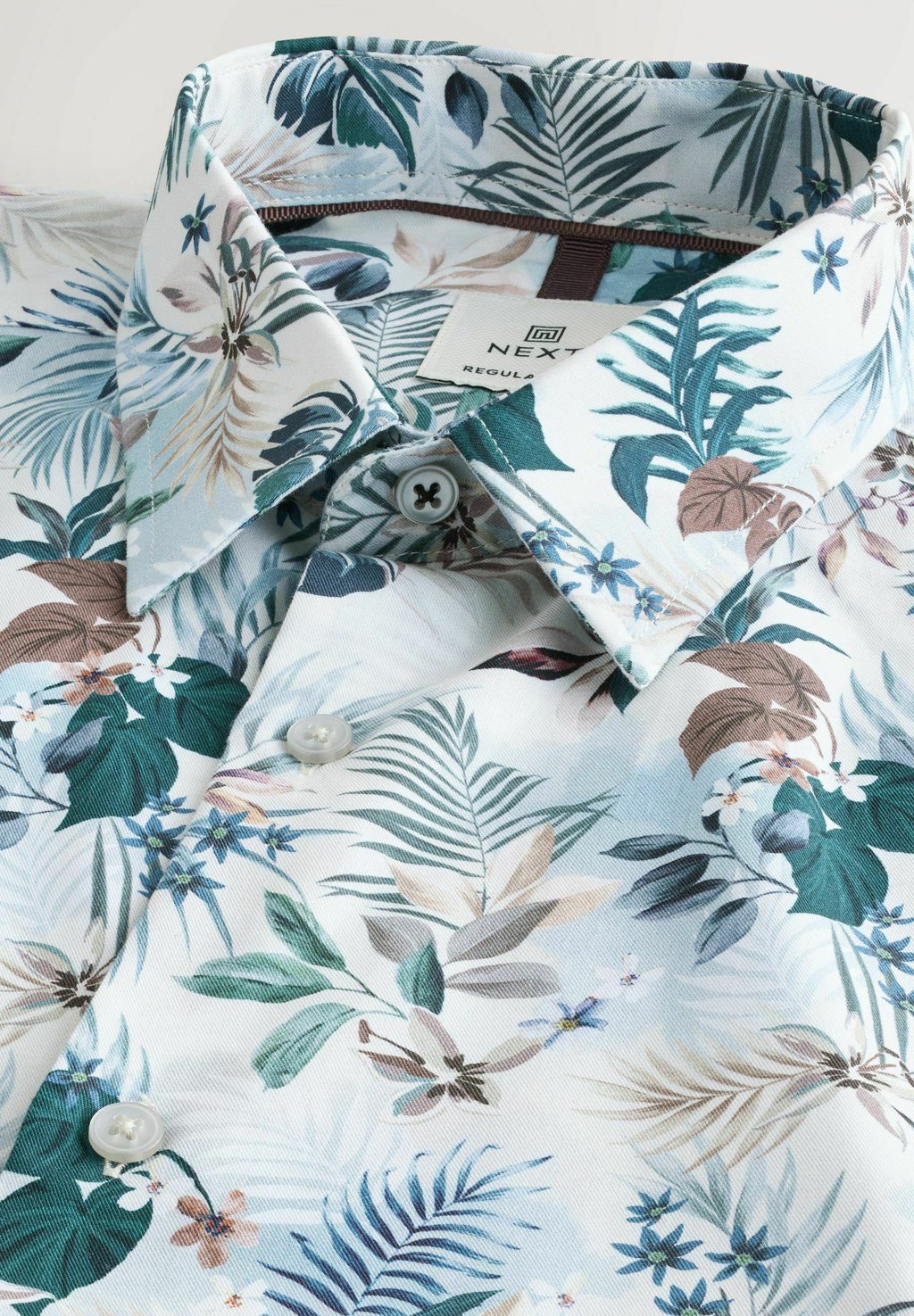 

Рубашка REGULAR FIT-PRINTED SHORT SLEEVE Next, молочный