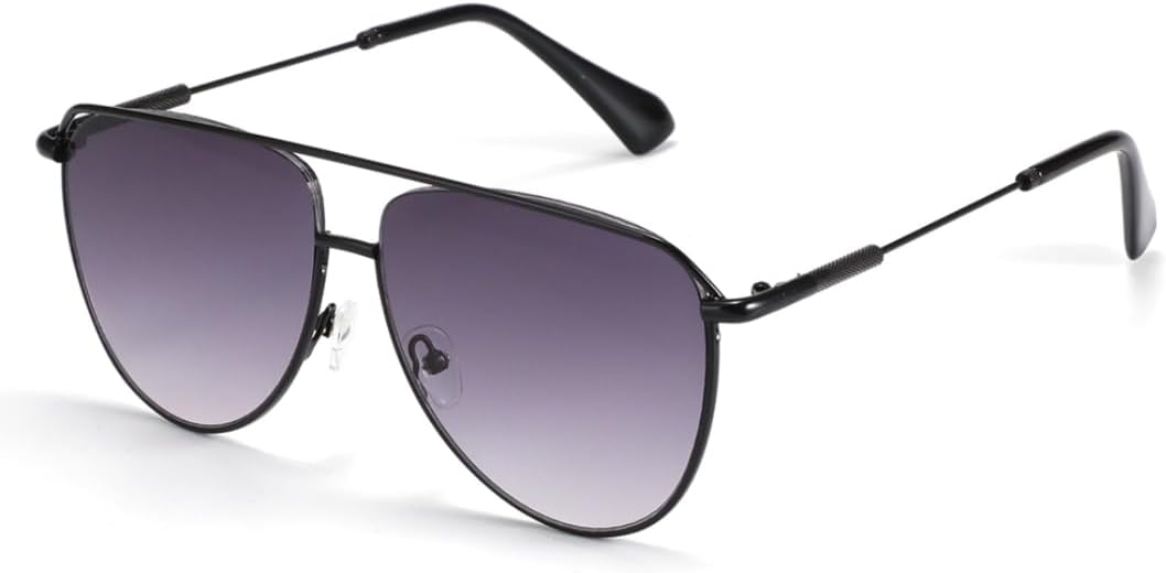 

Женские модные солнцезащитные очки с двойной перемычкой и металлическим покрытием, защита от УФ-излучения UV400, градиентные, для активного отдыха на природе VFDHN, 001 Black