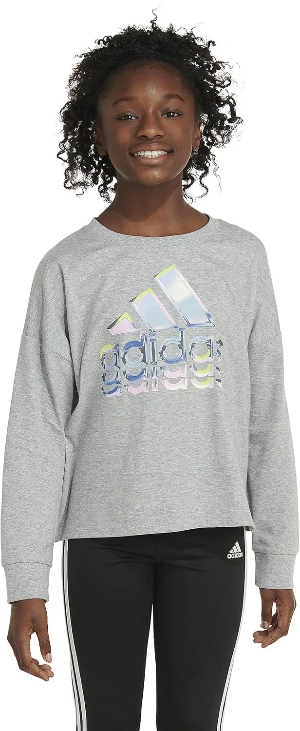 Футболка с длинным рукавом adidas, цвет Medium Grey Heather — фото 3