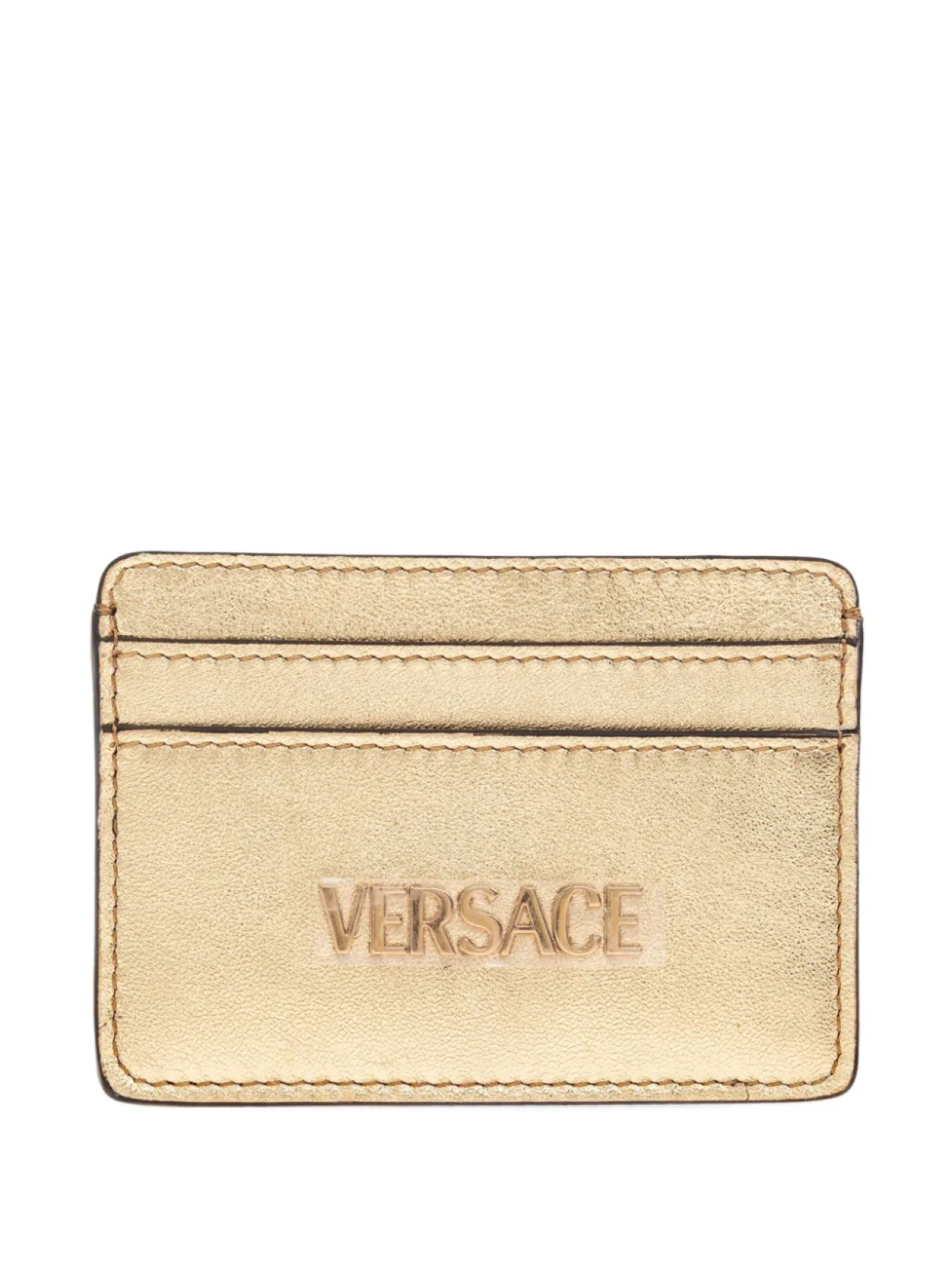 

Металлический держатель карт с тисненым логотипом Versace, золотой