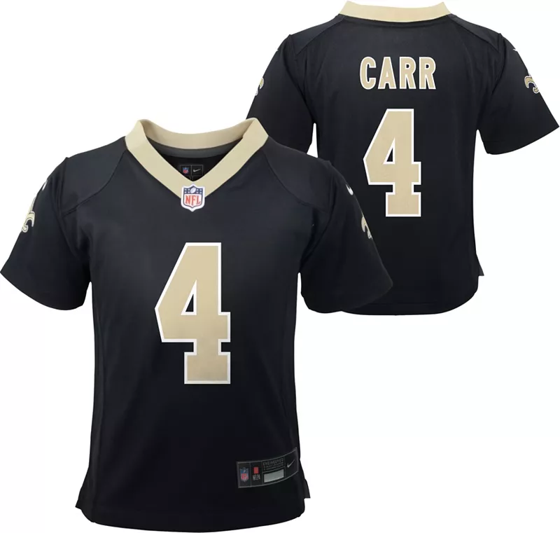 

Черная игровая майка Nike Little Kids New Orleans Saints Derek Carr #4