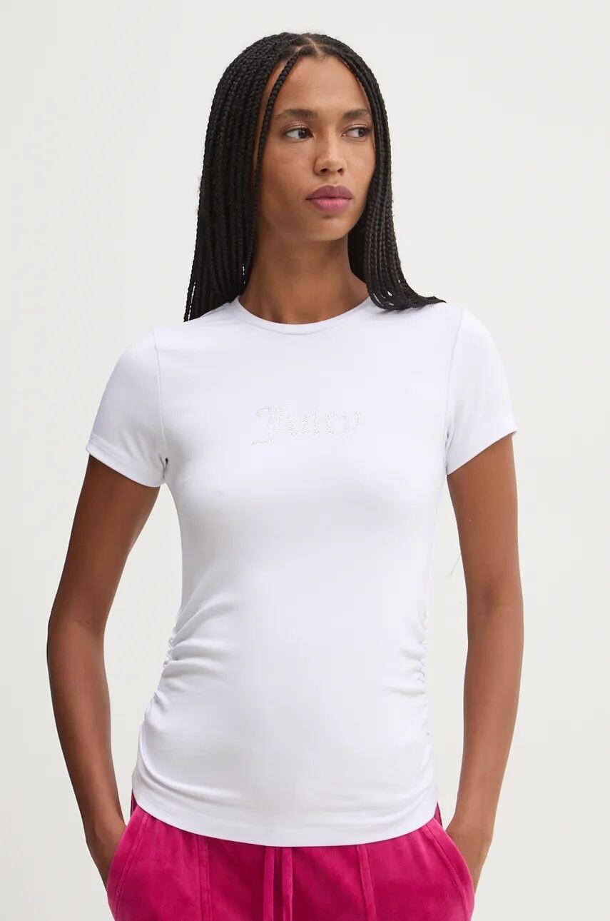 

Футболка Juicy Couture со сборками в горошек, белый