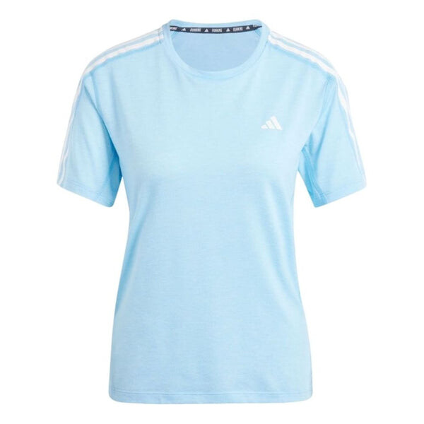 

Футболка own the run 3-stripes t-shirt asia sizing 'blue' Adidas, синий