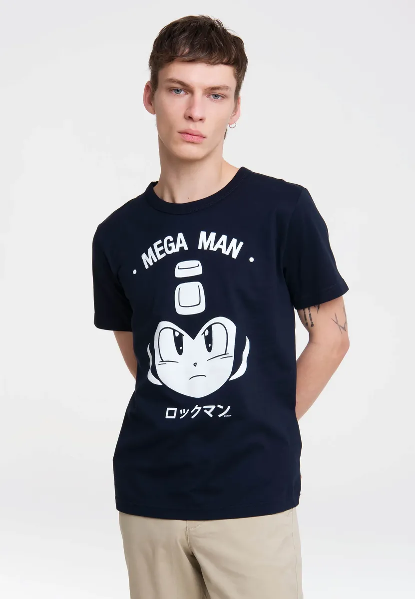 

Logoshirt Футболка "Mega Man Face" с принтом Mega Man, синий