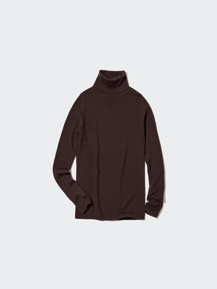 

Водолазка из мериносовой шерсти в рубчик Uniqlo, цвет 38 коричневый