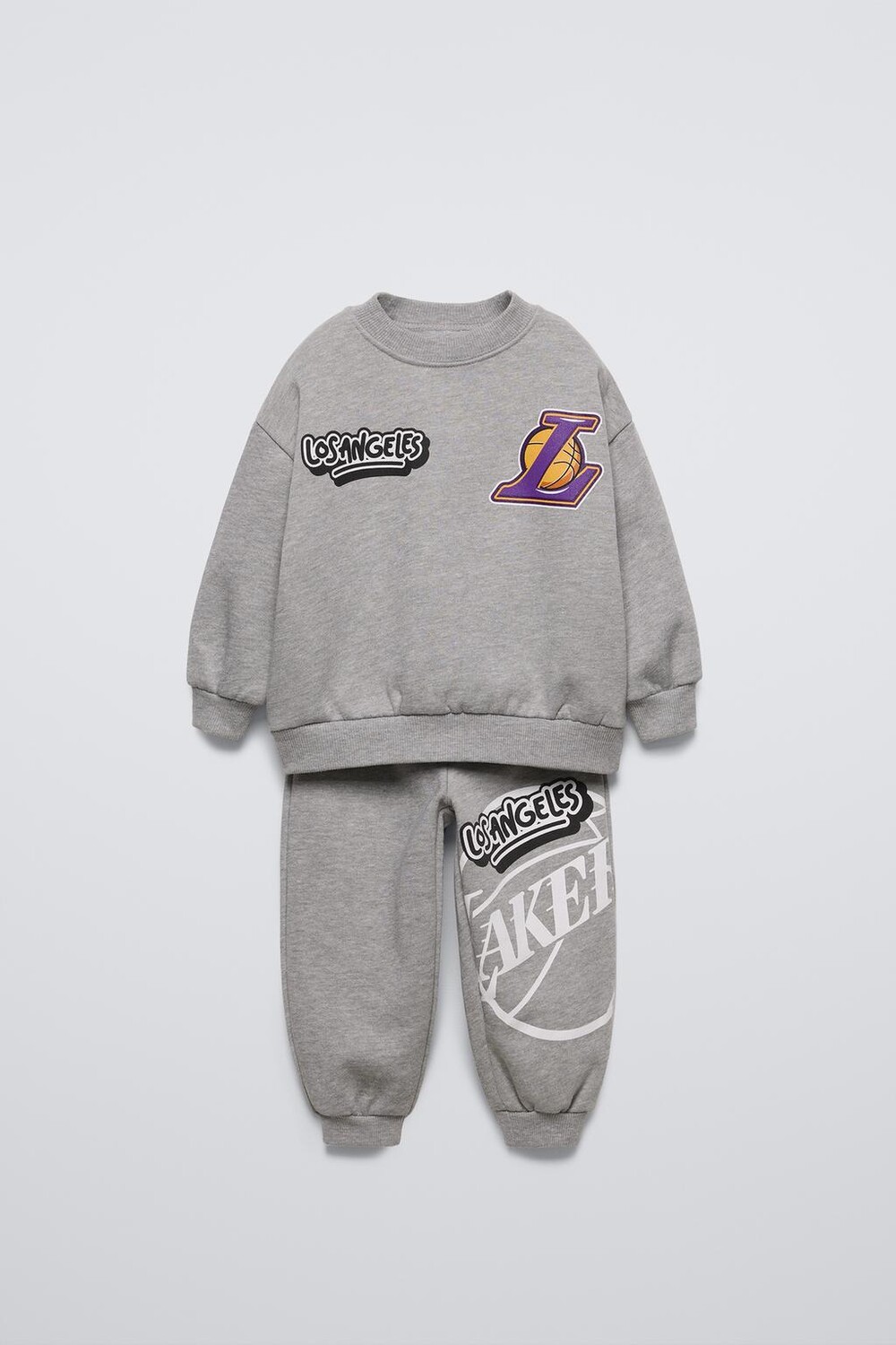 

Комплект из толстовки и брошюрок Los angeles lakers nba ZARA, серый мергель