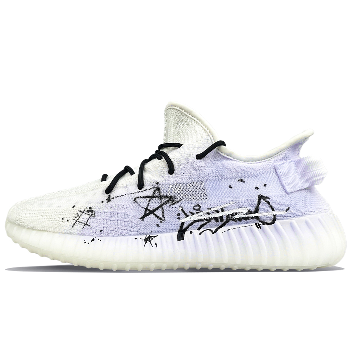 Adidas Originals Низкие повседневные кроссовки Yeezy Boost 350 V2, устойчивые к истиранию, унисекс, белые, фиолетовые