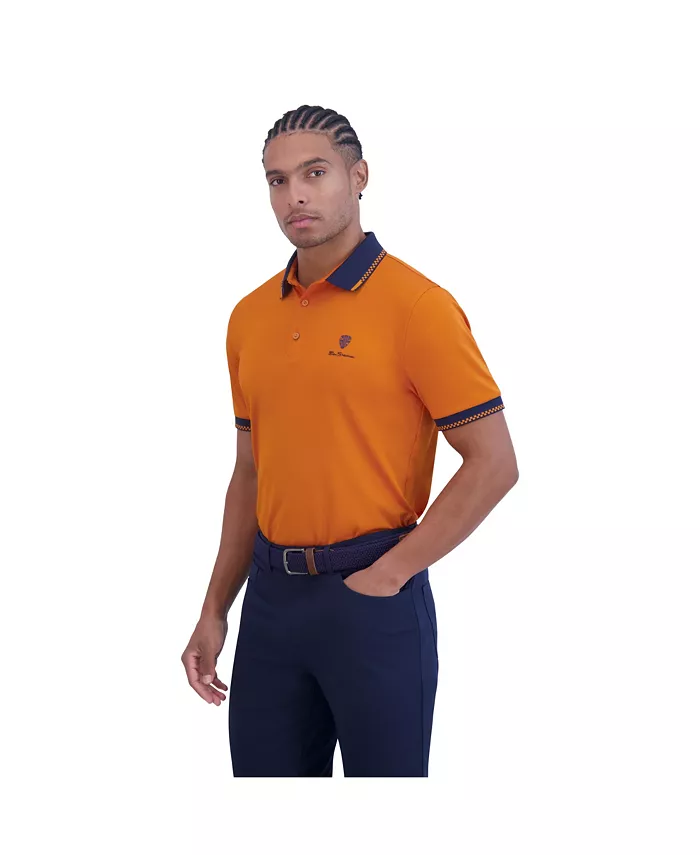 

Мужская поло спортивного кроя Checker Rib Tech Pique Ben Sherman, оранжевый