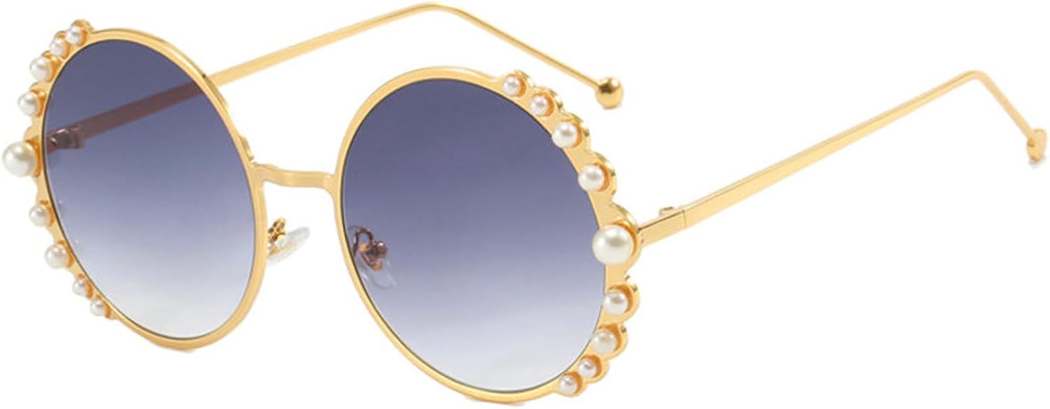 

Солнцезащитные очки Willochra Diamond Round Pearl для женщин, блестящие хрустальные солнцезащитные очки, овальные панк-очки для женщин, солнцезащитные очки со стразами, Gold Gary