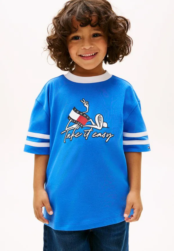Футболка с принтом в виде волнистого флага Tommy Hilfiger, Empire Blue
