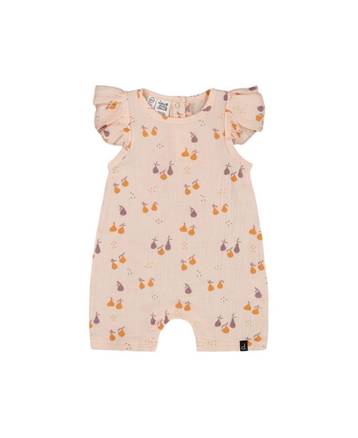 

Детский цельнокроеный комбинезон из муслина с принтом для девочек - Baby Deux par Deux, оранжевый