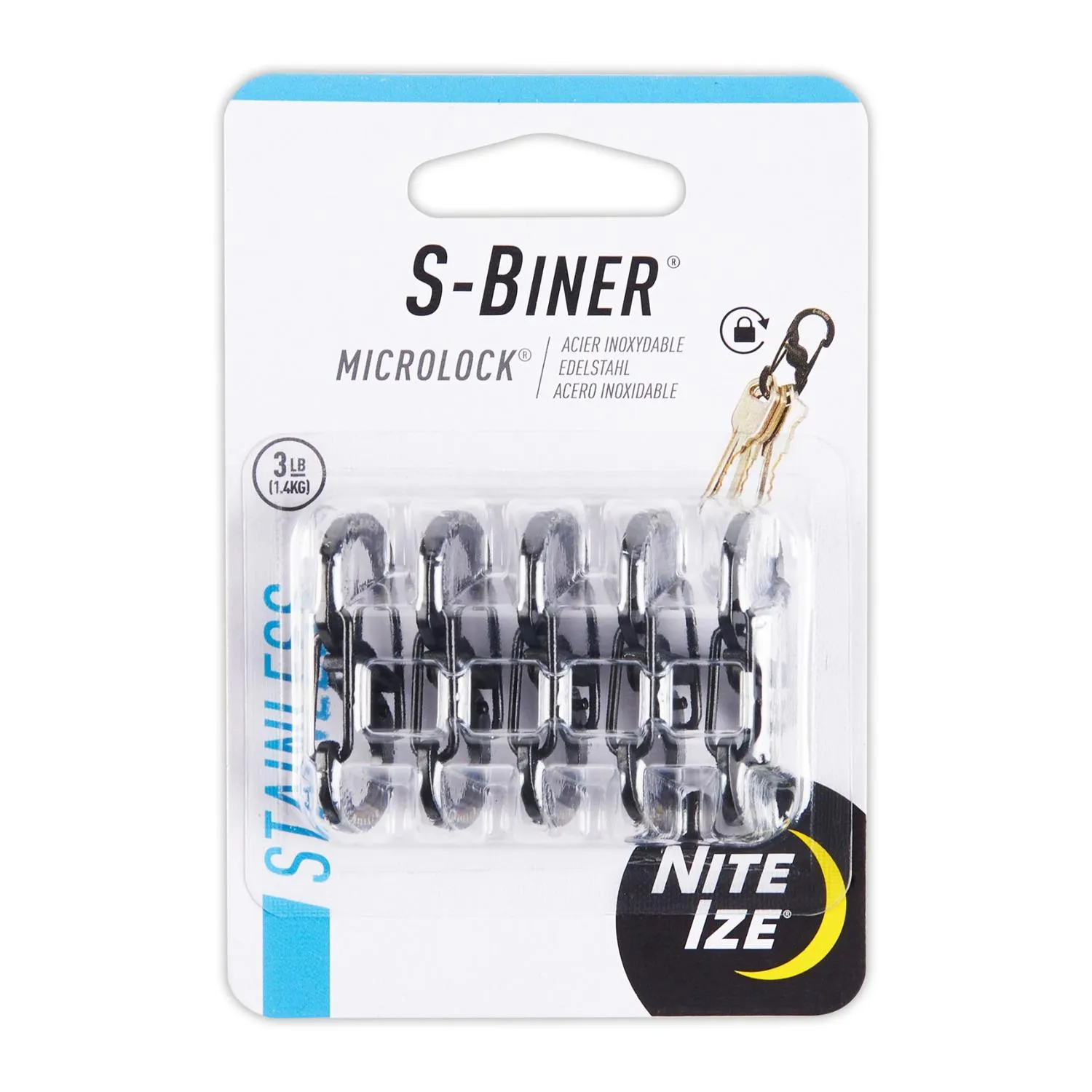 

S-Biner MicroLock - Упаковка из 5 штук Nite Ize, Black