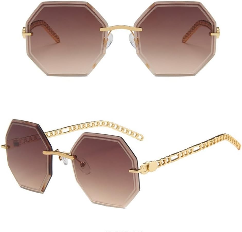 

Солнцезащитные очки без оправы для женщин, градиентные линзы, женские солнцезащитные очки в винтажном стиле, классические очки с защитой от УФ-излучения UV400 MTZJH, Brown