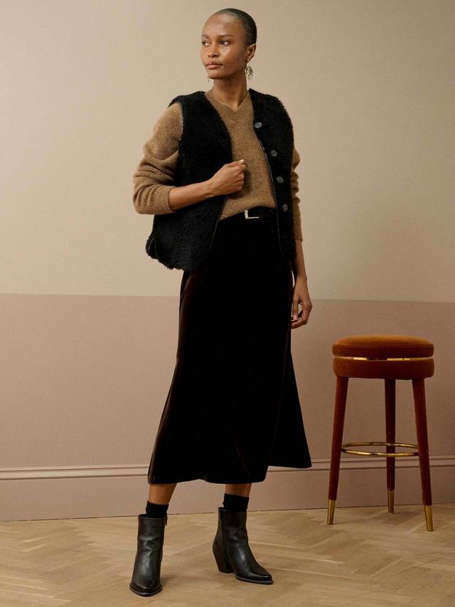 

Шелковая бархатная юбка клеш Brora