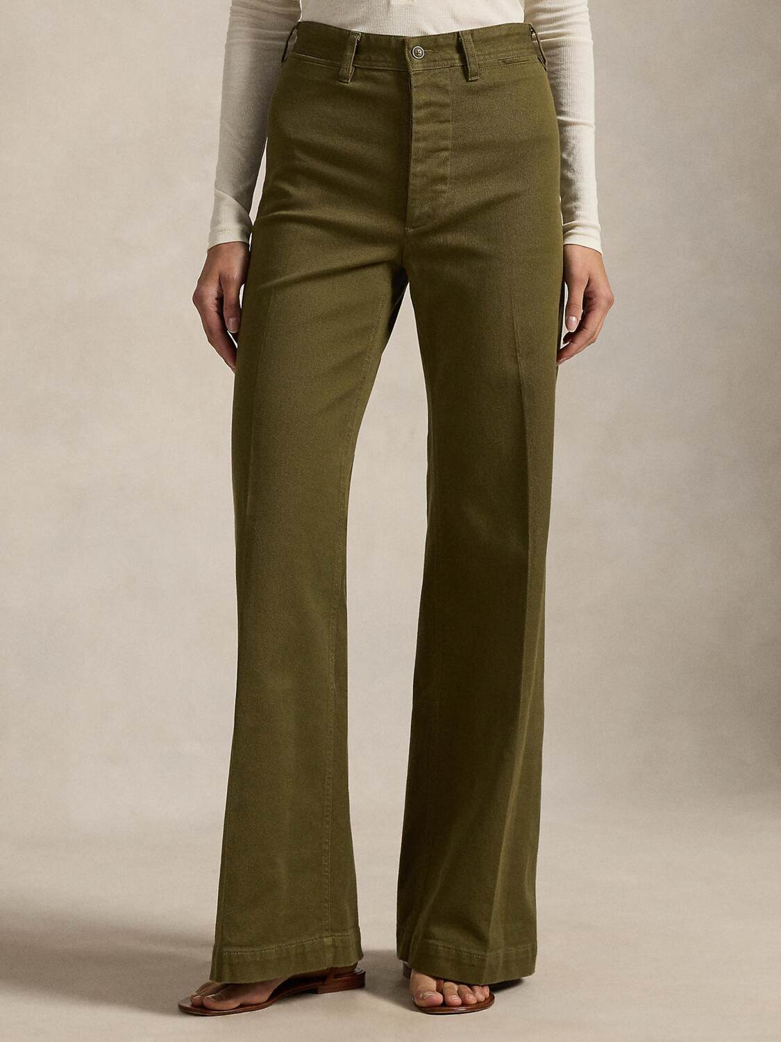 Polo Ralph Lauren Широкие брюки со складками в цвете Olive — фото 2