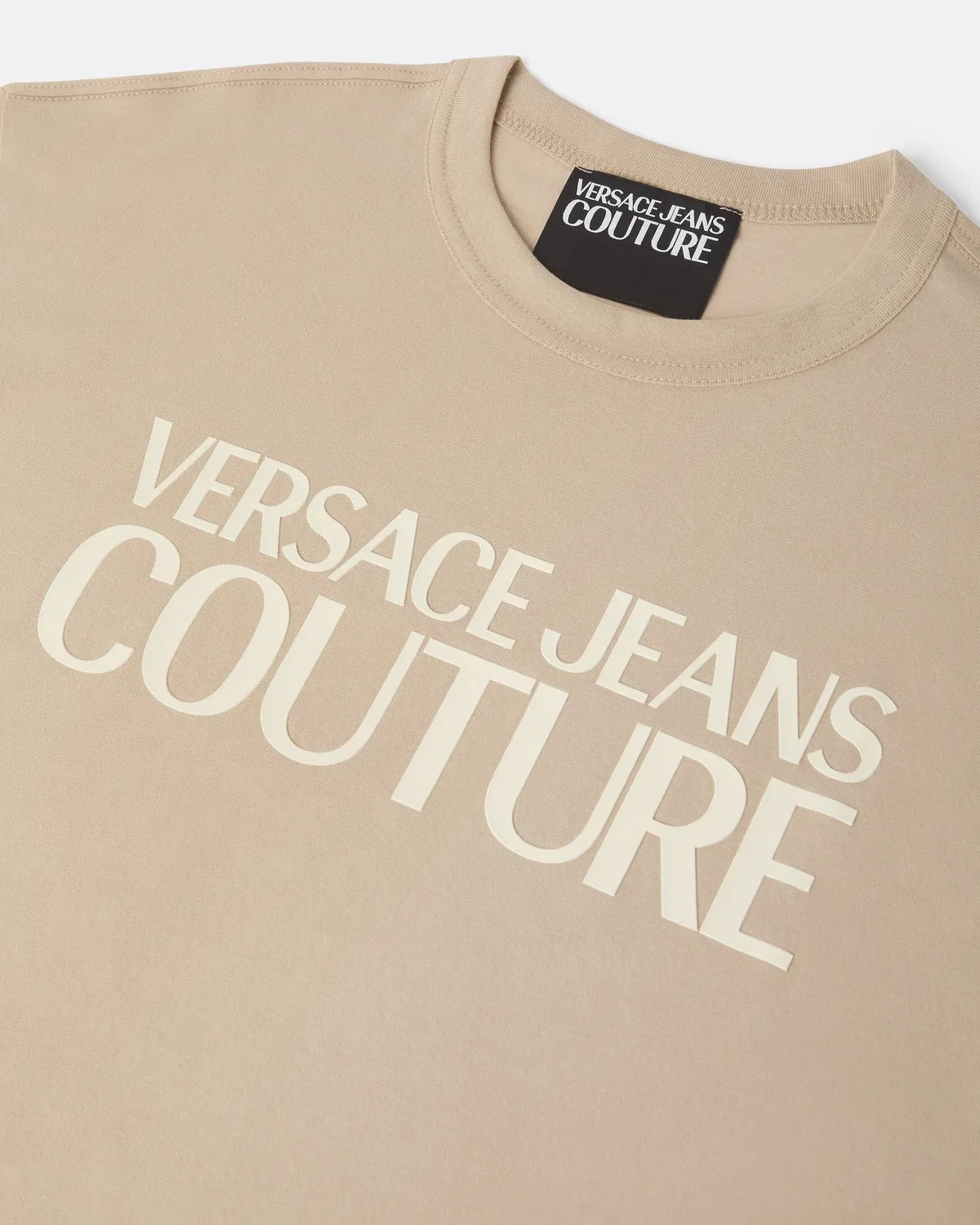 Футболка из хлопкового джерси с принтом VERSACE, бежевый — фото 2