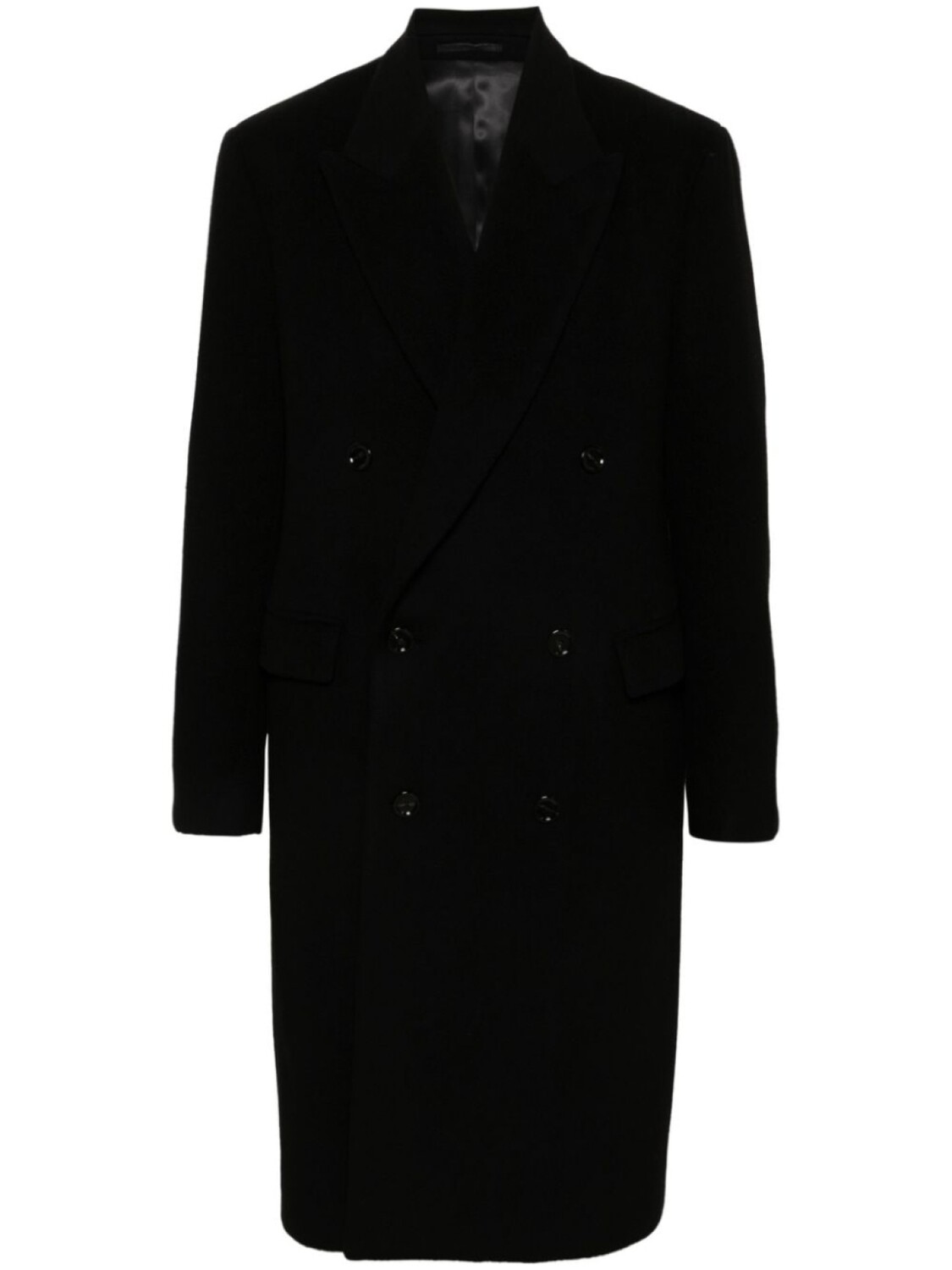 

Lardini шерстяное двубортное пальто, черный